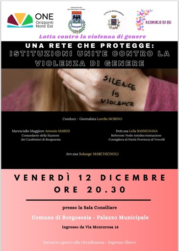 Borgosesia, una serata per capire e riconoscere la violenza di genere: istituzioni unite il 12 dicembre