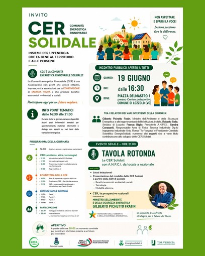 Lozzolo presenta la CER Solidale, incontro pubblico con il ministro Gilberto Pichetto Fratin Lozzolo presenta la CER Solidale, incontro pubblico con il ministro Gilberto Pichetto Fratin