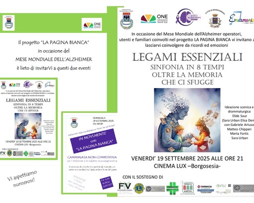 Borgosesia: sport e teatro con la Pagina Bianca per il Mese Mondiale dell’Alzheimer