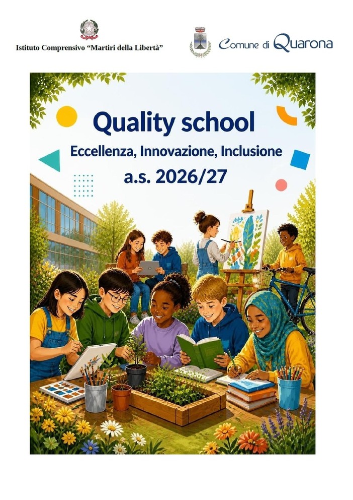 Quarona, rifinanziato “La Qualità a Scuola”: attività gratuite e nuove proposte per il 2026/2027 Quarona, rifinanziato “La Qualità a Scuola”: attività gratuite e nuove proposte per il 2026/2027