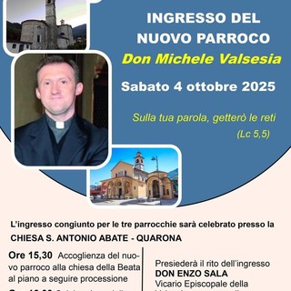 Quarona accoglie il nuovo parroco Don Michele Valsesia
