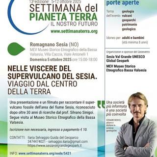 Romagnano Sesia, un viaggio nel cuore della Terra con il filmato sul Supervulcano