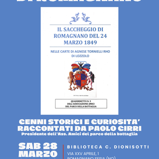 A Romagnano Sesia si riscopre il saccheggio del 1849: in biblioteca l’incontro con Paolo Cirri