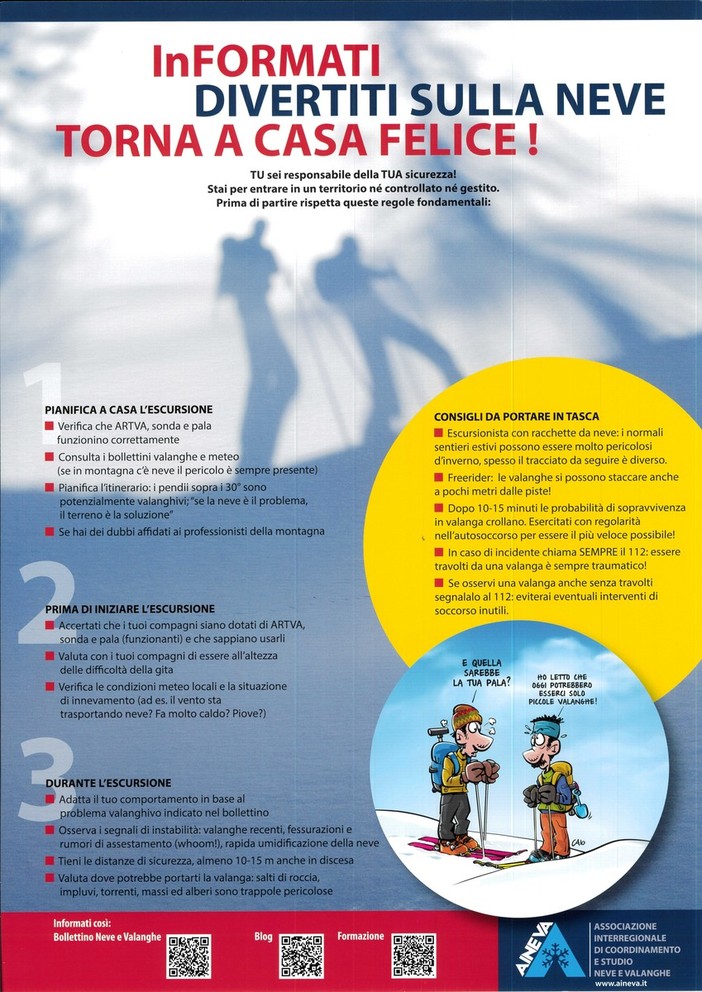 Valsesia, torna la campagna di prevenzione sulla neve: “Informati, divertiti, torna a casa felice” Valsesia, torna la campagna di prevenzione sulla neve: “Informati, divertiti, torna a casa felice”