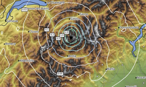 Sisma di magnitudo 3.4 nel Canton Vallese, avvertito anche in Valsesia