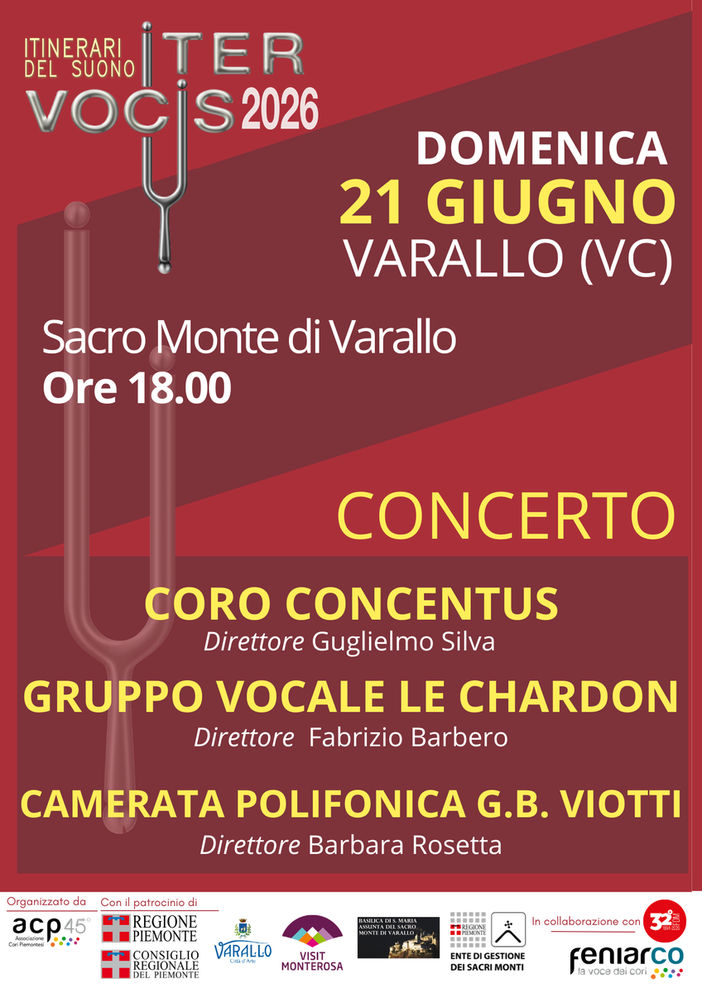 Iter Vocis 2026 fa tappa al Sacro Monte di Varallo con tre cori in concerto