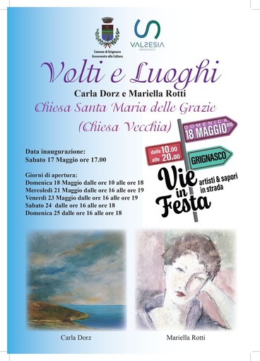 “Volti e Luoghi”: l’arte di Carla Dorz e Mariella Rotti in mostra alla Chiesa Vecchia di Grignasco