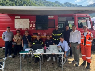 Incendi in Piemonte, Cirio al centro di comando di Varallo per Cravagliana Incendi in Piemonte, Cirio al centro di comando di Varallo per Cravagliana