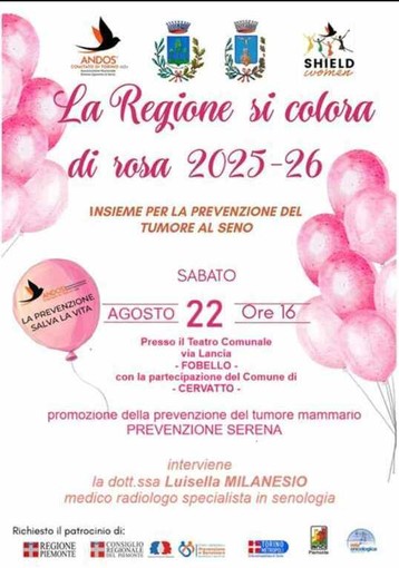 Fobello e Cervatto insieme per la prevenzione del tumore al seno Fobello e Cervatto insieme per la prevenzione del tumore al seno