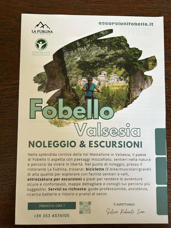 Fobello, noleggio bici e attrezzatura per scoprire la Val Mastallone