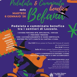 Lozzolo, pedalata e camminata benefica della Befana a sostegno della Casa della Mamma e del Bambino di Borgosesia