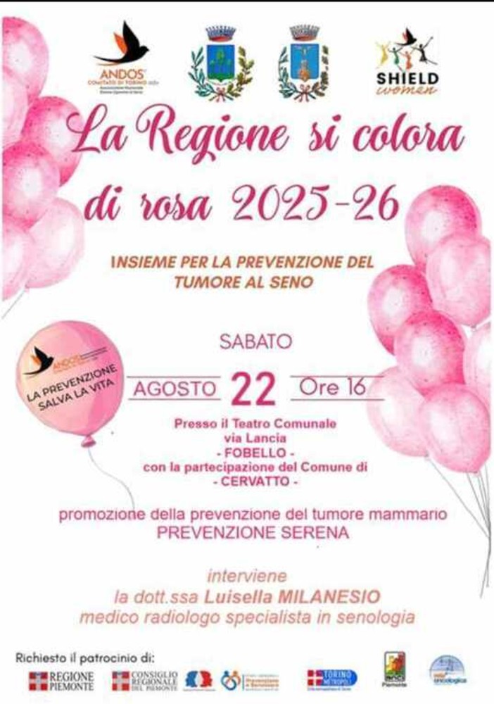 Fobello e Cervatto insieme per la prevenzione del tumore al seno Fobello e Cervatto insieme per la prevenzione del tumore al seno