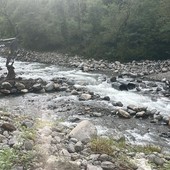 Varallo, frazione Morca: la piena del torrente Moro rende inagibile il guado