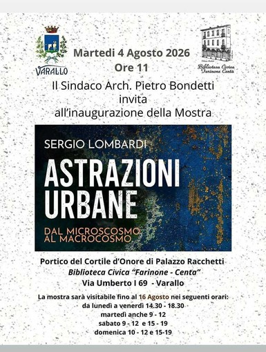 Varallo, in Biblioteca si inaugura la mostra “Astrazioni Urbane” di Sergio Lombardi