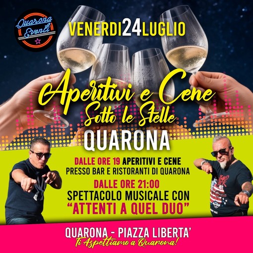 Quarona, aperitivi e cene sotto le stelle in piazza Libertà Quarona, aperitivi e cene sotto le stelle in piazza Libertà