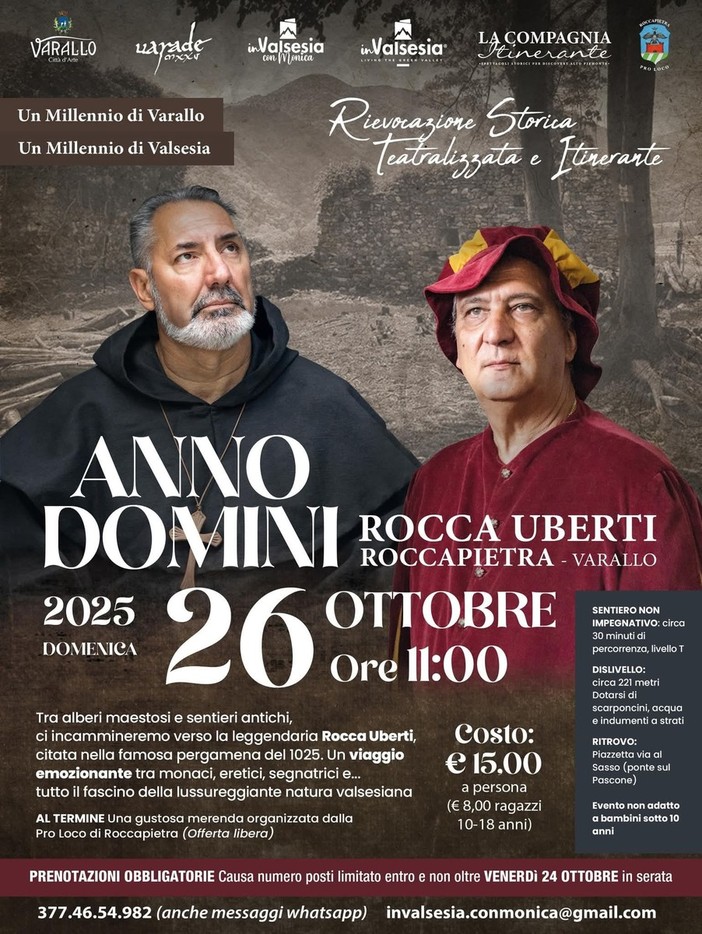 Varallo, alla Rocca Uberti torna “Anno Domini”: la rievocazione storica itinerante tra natura e leggenda Varallo, alla Rocca Uberti torna “Anno Domini”: la rievocazione storica itinerante tra natura e leggenda