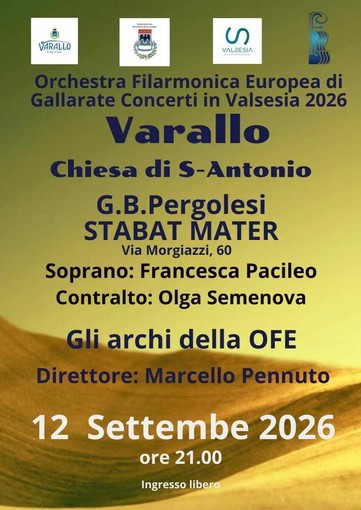A Varallo lo “Stabat Mater” di Pergolesi risuona nella chiesa di Sant’Antonio A Varallo lo “Stabat Mater” di Pergolesi risuona nella chiesa di Sant’Antonio