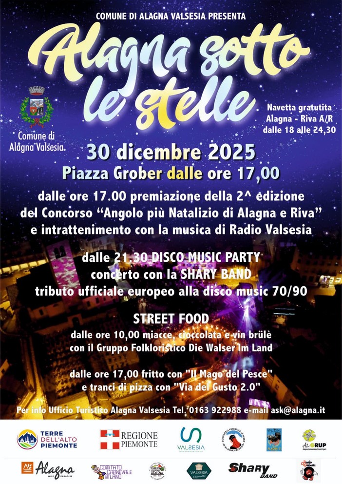 Alagna Valsesia, “Alagna sotto le stelle” tra premiazioni, musica e street food in Piazza Grober