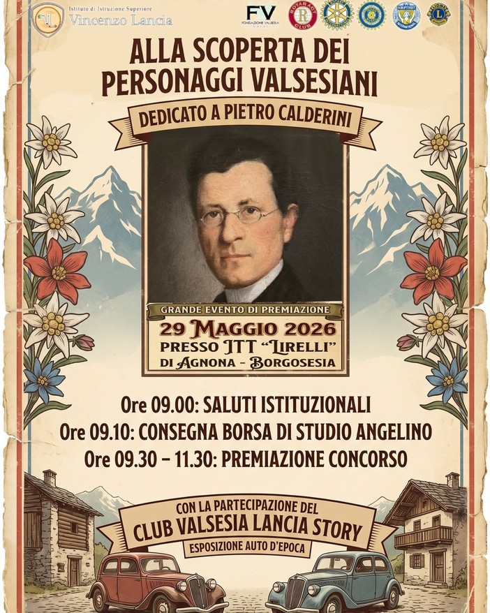 “Alla scoperta dei personaggi valsesiani”, a Borgosesia la premiazione dedicata a Pietro Calderini