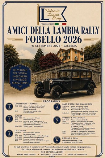 Da domani la Valsesia accoglie le Lancia Lambda per sei giorni tra storia e paesaggi Da domani la Valsesia accoglie le Lancia Lambda per sei giorni tra storia e paesaggi