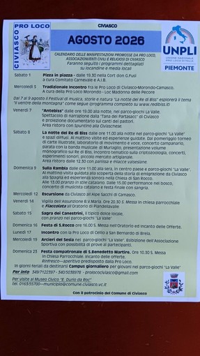 Civasco, agosto ricco di eventi tra tradizione, musica, natura e convivialità