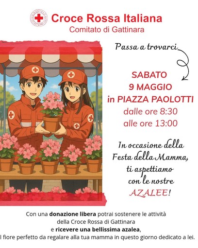 Gattinara, azalee della Croce Rossa per la Festa della Mamma