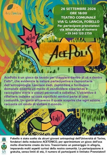 Fobello, il 26 settembre un pomeriggio con “AcePolis”: il paese diventa un gioco da scoprire insieme Fobello, il 26 settembre un pomeriggio con “AcePolis”: il paese diventa un gioco da scoprire insieme