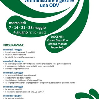 &quot;Amministrare e gestire un'ODV&quot;: CTV Vercelli-Biella presenta il corso gratuito.