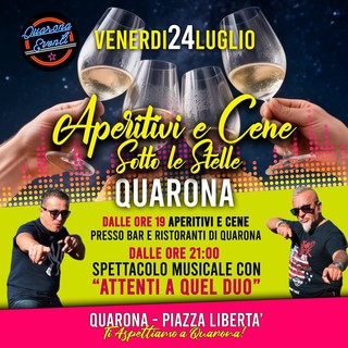 Quarona, aperitivi e cene sotto le stelle in piazza Libertà