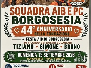 Borgosesia, 44 anni di volontariato AIB: una giornata per ricordare Tiziano, Simone e Bruno Borgosesia, 44 anni di volontariato AIB: una giornata per ricordare Tiziano, Simone e Bruno