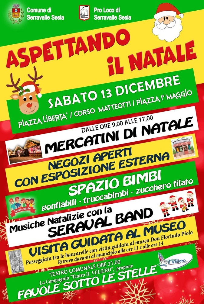 Serravalle Sesia si prepara alla festa: sabato 13 dicembre torna “Aspettando il Natale” con mercatini, musica e attività per famiglie