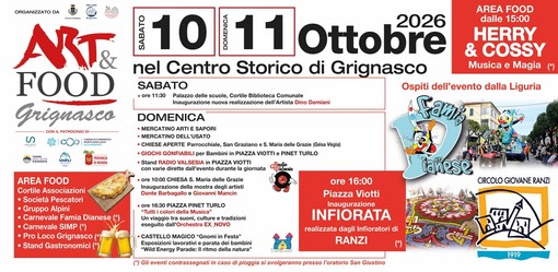 Grignasco, il 10 e 11 ottobre Art&Food anima il centro storico tra arte, sapori e musica Grignasco, il 10 e 11 ottobre Art&Food anima il centro storico tra arte, sapori e musica