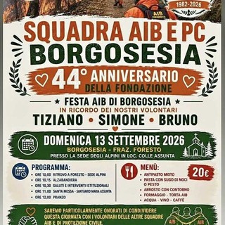 Borgosesia, 44 anni di volontariato AIB: una giornata per ricordare Tiziano, Simone e Bruno
