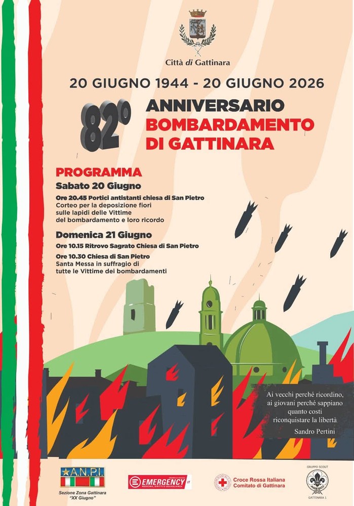 Gattinara ricorda l’82° anniversario del bombardamento Gattinara ricorda l’82° anniversario del bombardamento