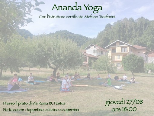 Postua, Ananda Yoga all’aperto: appuntamento il 27 agosto con Stefano Trasforini