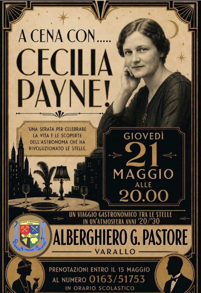A Varallo una cena dedicata a Cecilia Payne all’Istituto Alberghiero Pastore A Varallo una cena dedicata a Cecilia Payne all’Istituto Alberghiero Pastore