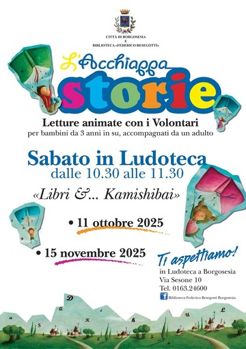 Borgosesia, torna “L’Acchiappastorie”: letture animate per bambini in Ludoteca