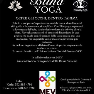 A Romagnano Sesia un pomeriggio di Blind Yoga per promuovere inclusione e consapevolezza
