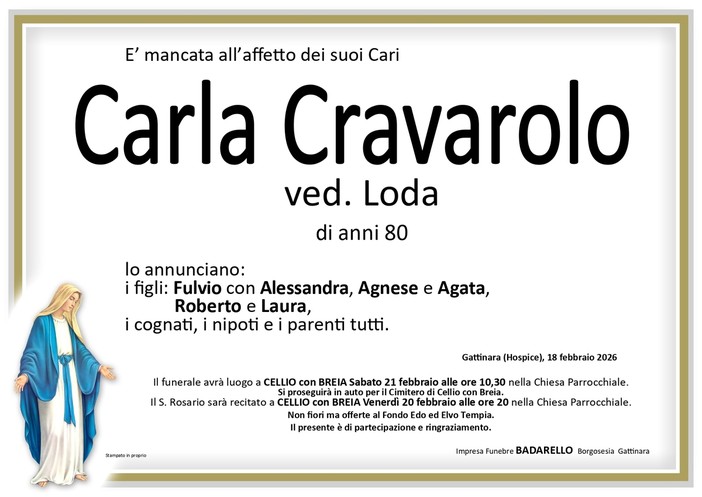 Carla Cravarolo, ved. Loda