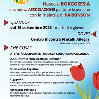 Borgosesia, nasce una nuova associazione per le persone con Parkinson: attività al via dal 15 settembre