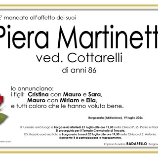 Piera Martinetti, ved. Cottarelli