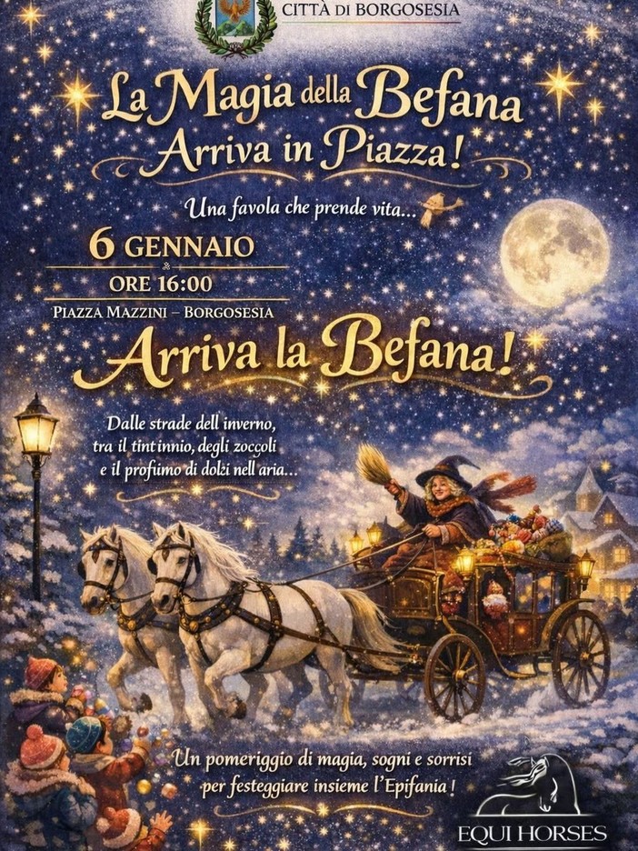 Borgosesia si prepara all’arrivo della Befana in Piazza Mazzini Borgosesia si prepara all’arrivo della Befana in Piazza Mazzini