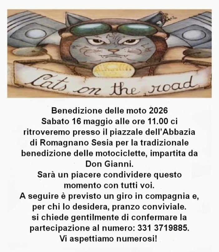 Romagnano Sesia, torna la tradizionale benedizione delle moto
