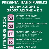 Terre del Sesia presenta i nuovi bandi pubblici: cinque incontri tra Soriso, Orta, Prato Sesia, Borgosesia e Vocca Terre del Sesia presenta i nuovi bandi pubblici: cinque incontri tra Soriso, Orta, Prato Sesia, Borgosesia e Vocca