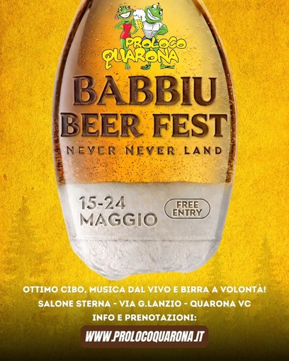 Babbiu Beer Fest a Quarona: dieci giorni tra birra, musica e serate a tema