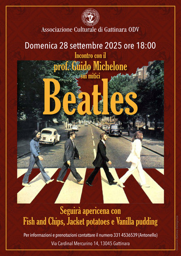 A Gattinara un incontro sui Beatles con il prof. Guido Michelone