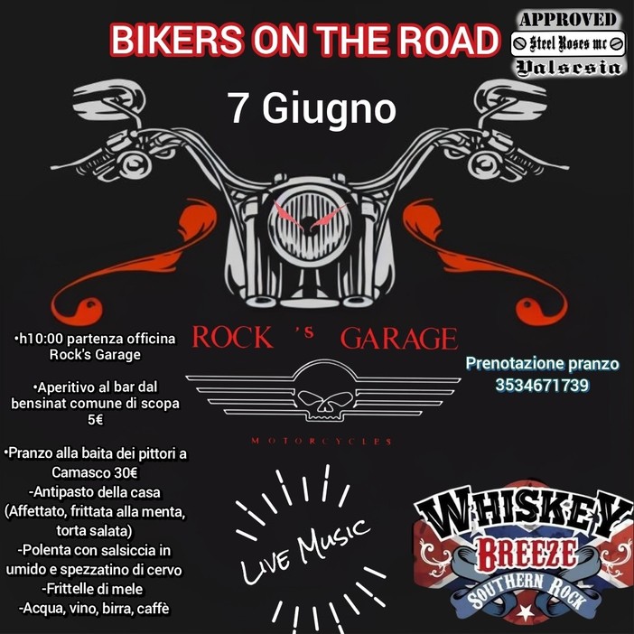 Bikers on the Road, il 7 giugno una giornata tra moto, musica e convivialità