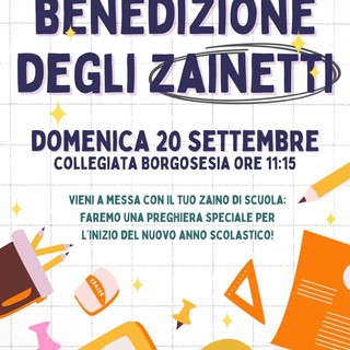 Borgosesia, domenica la benedizione degli zainetti per l’inizio dell’anno scolastico
