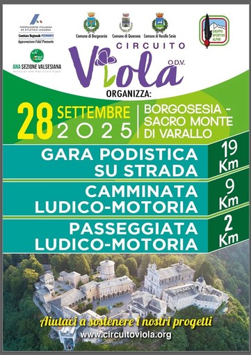 Sport e solidarietà: il 28 settembre la gara podistica del Circuito Viola