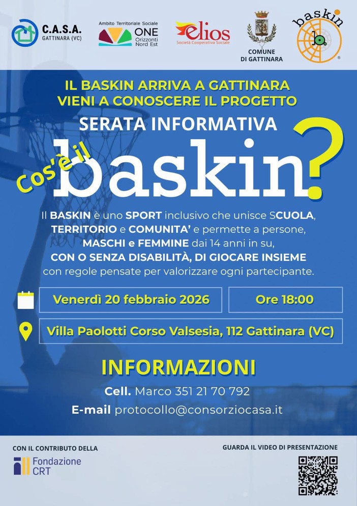 A Gattinara una serata per scoprire il Baskin, lo sport inclusivo che fa giocare insieme ragazzi con e senza disabilità
